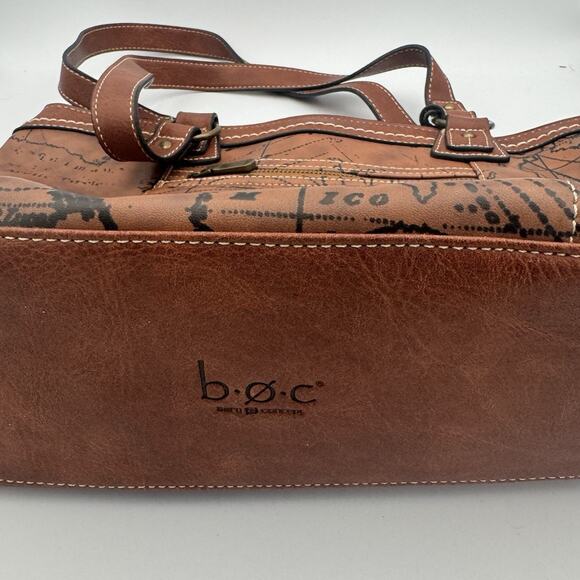 B.O.C Born Concepts World Map Faux Leather Purse Shoulder Handbag Travel - Picture 10 of 10